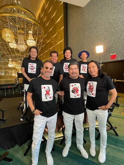 Los Bukis previo a su concierto en Las Vegas.