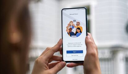 Microsoft Teams en un móvil con Android.