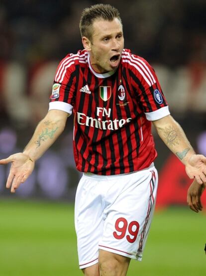 Cassano, durante un partido con el Milan.