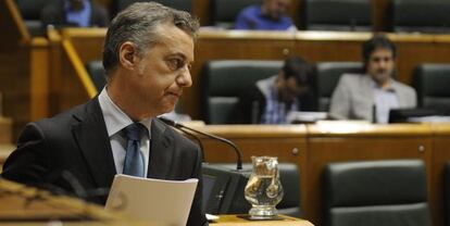 El 'lehendakari' Iñigo Urkullu este jueves en el Parlamento vasco.