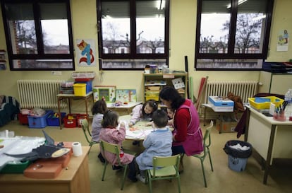 Clase de infantil de Villaverde de Íscar (Segovia).