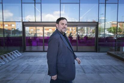 Junqueras a la nova seu de l'Agència Tributària Catalana.