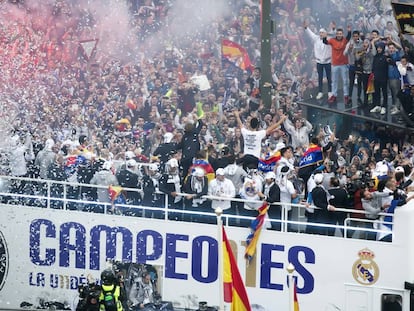 Celebración de la 11ª copa de la Champions League en 2016.