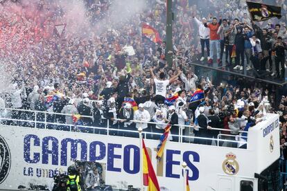 Celebración de la 11ª copa de la Champions League en 2016.