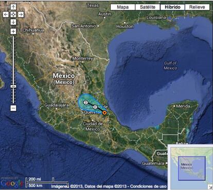 Trayecto de la tormenta.