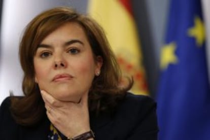 Sáenz de Santamaría, en rueda de prensa tras el Consejo de Ministros de este viernes.