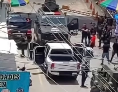 Captura de pantalla del video del enfrentamiento del domingo 8 de junio.