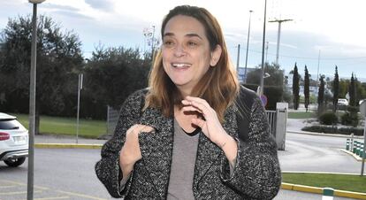 Toñi Moreno, a su llegada al hospital de Sevilla, este martes.