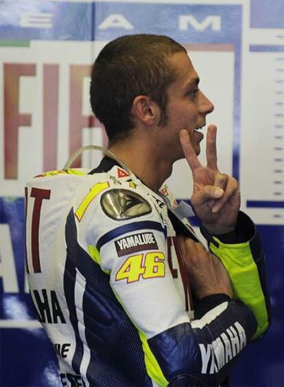 Rossi, ayer en el circuito de Jerez.