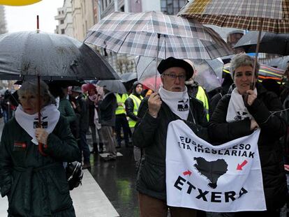 Imagen de la manifestación celebrada en Bilbao el pasado enero a favor del acercamiento de los presos de ETA.