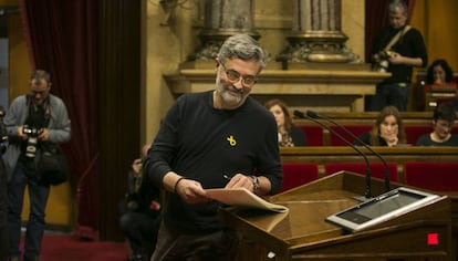 Carles Riera, el pasado d&iacute;a 1 en el Parlament.