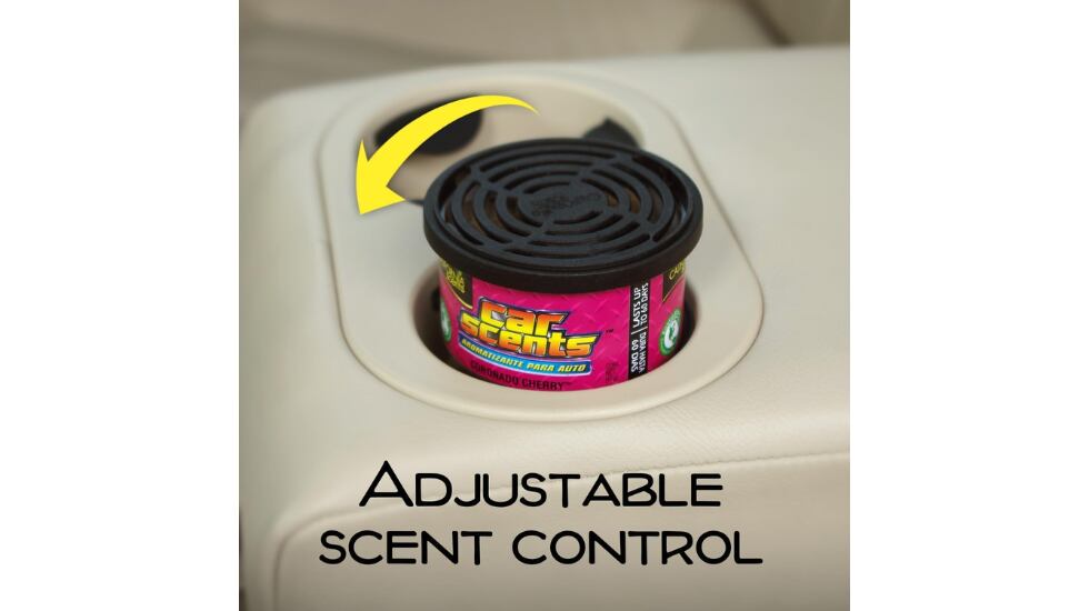 La rejilla superior del ambientador permite regular la intensidad del aroma.