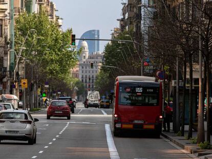 Trànsit durant l'estat d'alarma a Barcelona.