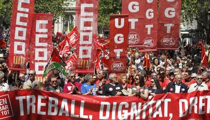 Manifestación del Primero de Mayo en Valencia.