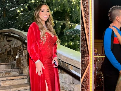 Mariah Carey y Dabiz Muñoz y Cristina Pedroche, en las fotografías que han compartido en sus cuentas de Instagram.