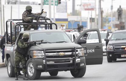 Militares, en un enfrentamiento en Saltillo, en 2011.