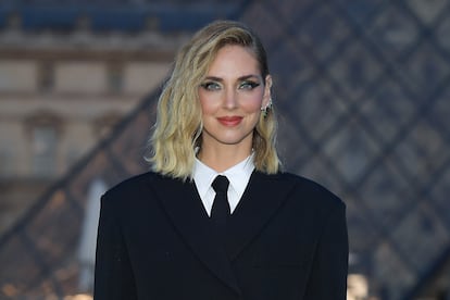 Chiara Ferragni at the Lancome X Louvre party held during the last Paris Fashion Week, in September 2023.