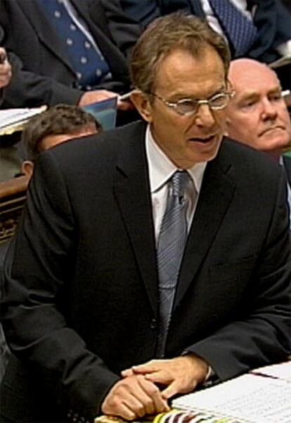 Blair, durante su comparecencia de hoy en los Comunes.