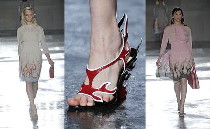 Las sandalias aparecieron por primera vez en el desfile primavera-verano 2012 de Prada.