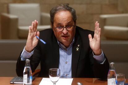 El presidente de la Generalitat, Quim Torra, en una reunión el miércoles. 