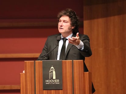 Javier Milei en Stanford (California), este miércoles.