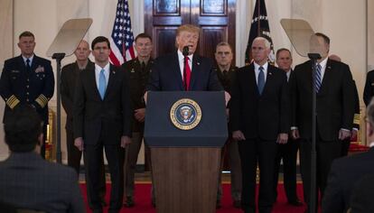 El presidente de Estados Unidos, Donald Trump, este mircoles durante una rueda de prensa en la Casa Blanca.