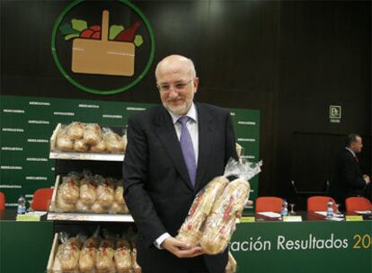El presidente de Mercadona, Juan Roig, durante la presentación de resultados de la empresa, el año pasado.