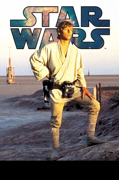 Otras portadas eran tan simples como especiales. Como esta con el fotograma de uno de las primeras imágenes de 'Star Wars. Episodio IV: Una nueva esperanza'.