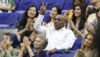 En la gradería del estadio Arthur Ashe del Centro Nacional de Tenis USTA Billie Jean King también se pudo ver la presencia del exboxeador Mike Tyson