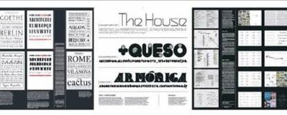 <i>T4. Tipografía experimental Made in Spain</i>, collage de Gabriel Martínez y Sonia Díaz con tipografías diseñadas por el estudio Ipsum Planet, entre otros.
