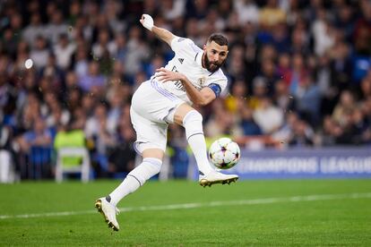 Karim Benzema, el pasado miércoles contra el Celtic en el Bernabéu.