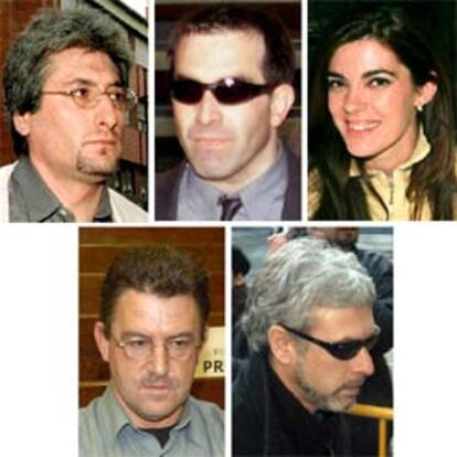 Los cinco condenados: de izquierda a derecha y de arriba a abajo, Antoni Guirado, Ramón Ullastre, Montserrat Teixido, Sebastiá Comas y José Luis García Paz.