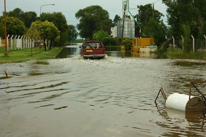 Una inundación en una comunidad agrícola argentina.