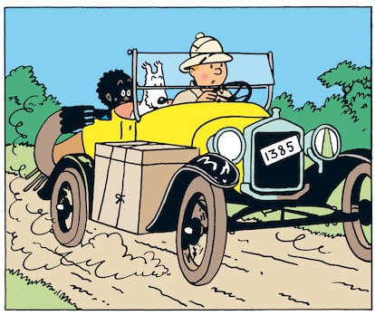 Viñeta de de la serie gráfica 'Tintín'. Cedida por la Fundación Hergé.