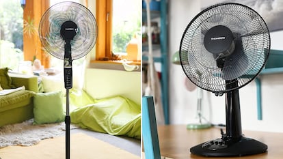 Escogemos dos modelos de ventiladores de la firma Thomson para combatir el calor de manera rápida y económica.