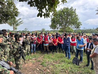 Liberación de los soldados retenidos en zona rural de San José del Guaviare, Colombia.