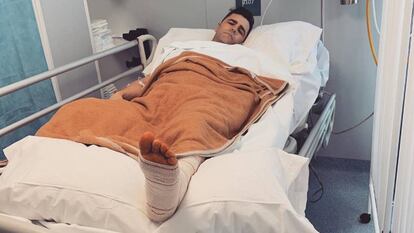 Fonsi Nieto en el hospital en una imagen de su Instagram.