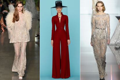 Vestido parece, pantalón es
	

	Los monos reclaman su sitio en los looks de noche. Elie Saab, Ulyana Sergeenko y Zuhair Murad, entre otros, apoyan la tendencia de cara a la próxima primavera.