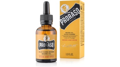 Vista del aceite para la barba Proraso.