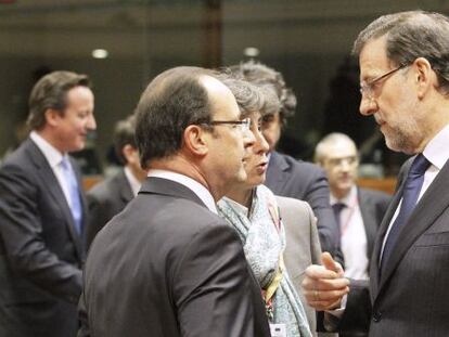 Rajoy y Hollande, en Bruselas.