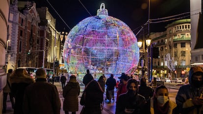 Christmas decorations in the center of Madrid.