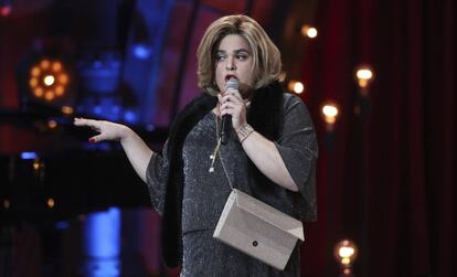 Paquita Salas, durante su intervención en los Goya el pasado 3 de febrero.