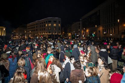 Una imagen de una protesta en Bruselas, en noviemre pasado, contra las agresiones sexuales en bares y discotecas.