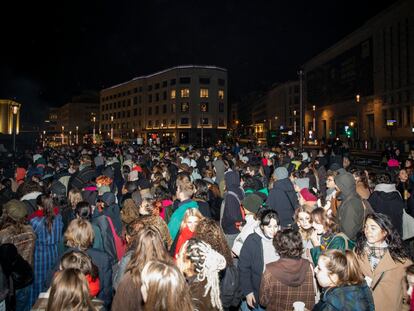Una imagen de una protesta en Bruselas, en noviemre pasado, contra las agresiones sexuales en bares y discotecas.