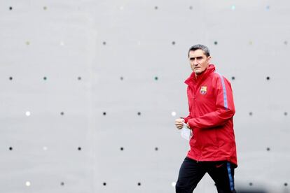 Ernesto Valverde, en la Ciudad Deportiva de Barcelona. 