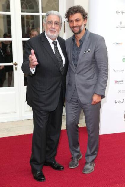 Plácido Domingo (izquierda) y Jonas Kaufmann, en Múnich en 2015.