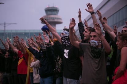 Protesta de Tsunami en El Prat, tras la sentencia del ‘procés’, en septiembre de 2019.