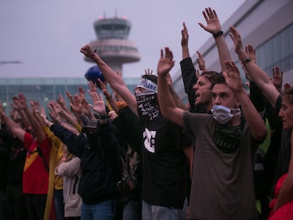 Protesta de Tsunami en El Prat, tras la sentencia del ‘procés’, en septiembre de 2019.
