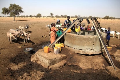 Los pozos de agua que fueron construidos en el pasado se han ido secando con los años, por lo que los pastores y sus animales deben recorrer cada vez mayores distancias.