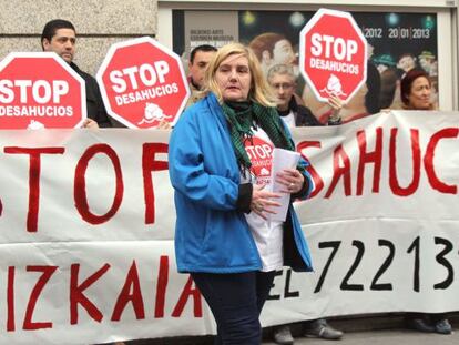 Protesta contra los desahucios en Bilbao.